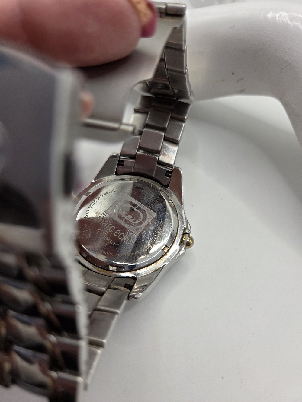 Marc Ecko Two Tone Swarovski Crystal Encore Oz Men's Bracelet Watch - Picture 7 of 8